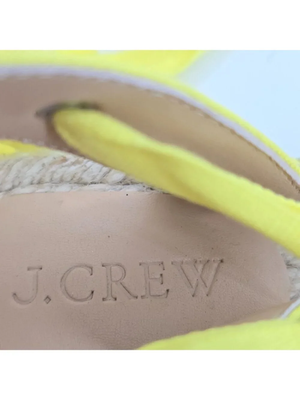 J Crew Yellow Almond Toe Platform Gladiator Espadrille Lace Up Sandals Size 8